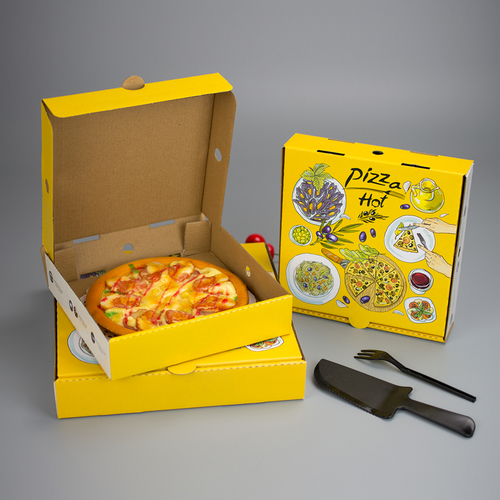 高质量黄色加厚美式披萨飞机盒
